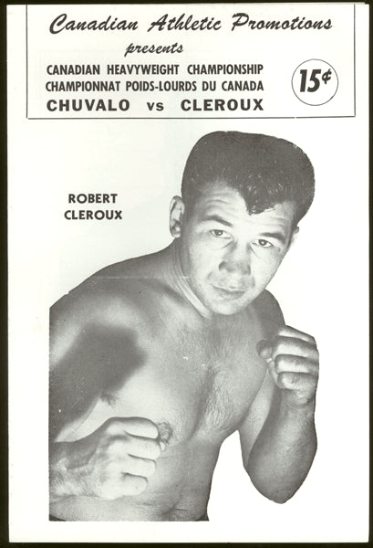 CHUVALO, GEORGE-BOB CLEROUX OFFICIAL PROGRAM (1961)