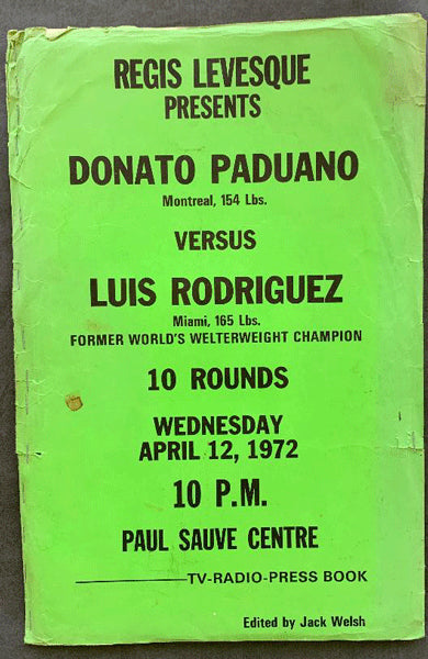 RODRIGUEZ, LUIS-DONATO PADUANO PRESS KIT (1972)