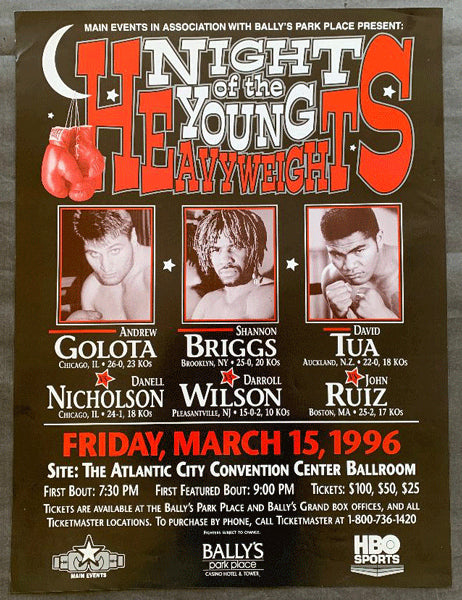 NIGHT OF YOUNG HEAVYWEIGHTS ON SITE POSTER (1996-TUA, GOLOTA, GRANT, BRIGGS0