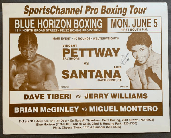 SANTANA, LUIS-VINCENT PETTWAY ON SITE POSTER (1989-SIGNED BY SANTANA)