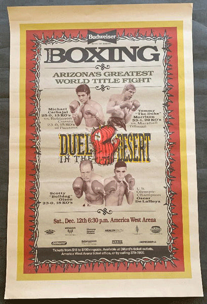 DE LA HOYA, OSCAR-CLIFFORD HICKS & MICHAEL CARBAJAL-ROBINSON CUESTA ON SITE POSTER   (1992)