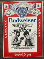 PRYOR, AARON-ALEXIS ARGUELLO II SIGNED BUDWEISER ADVERTISING POSTER (1983)