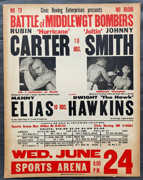 CARTER, RUBIN "HURRICANE-CLARENCE JAMES ON SITE POSTER (1964)