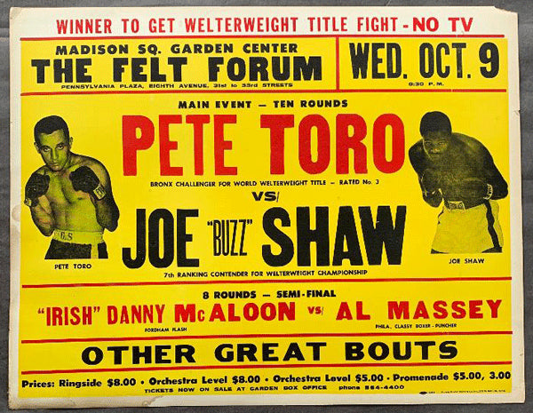 SHAW, JOE-PETE TORO ON SITE POSTER (1968)