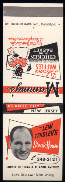 TENDLER, LEW STEAK HOUSE MATCHBOOK