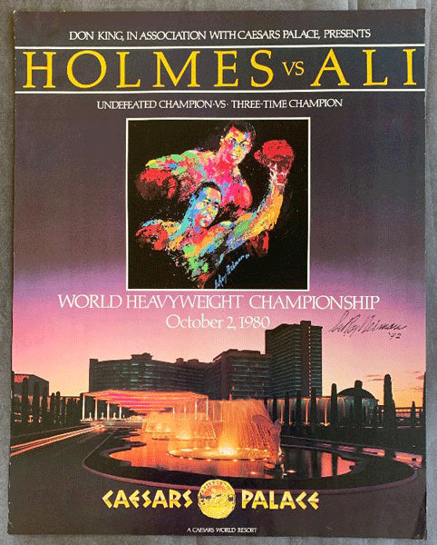 ALI, MUHAMMAD-LARRY HOLMES SIGNED ON SITE POSTER (1980-SIGNED BY LEROY NEIMAN))