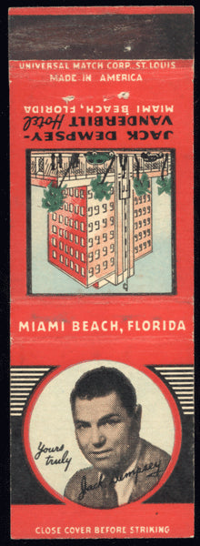 DEMPSEY, JACK VANDERBILT HOTEL MATCHBOOK