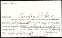 PARKER, CHARLEY SIGNED INDEX CARD