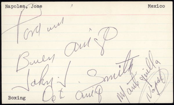 NAPOLES, JOSE VINTAGE SIGNED INDEX CARD