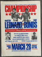 LEONARD, SUGAR RAY-LARRY BONDS SIGNED ON SITE POSTER (1981-SIGNED BY LEONARD)