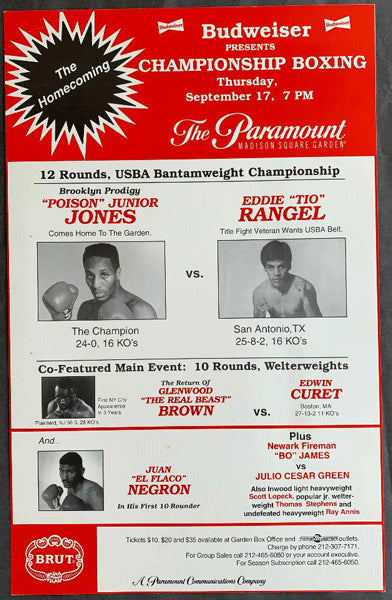 JONES, JUNIOR-EDDIE RANGEL ON SITE POSTER (1992)