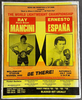 MANCINI, RAY "BOOM BOOM"-ERNESTO ESPANA ON SITE POSTER (1982)