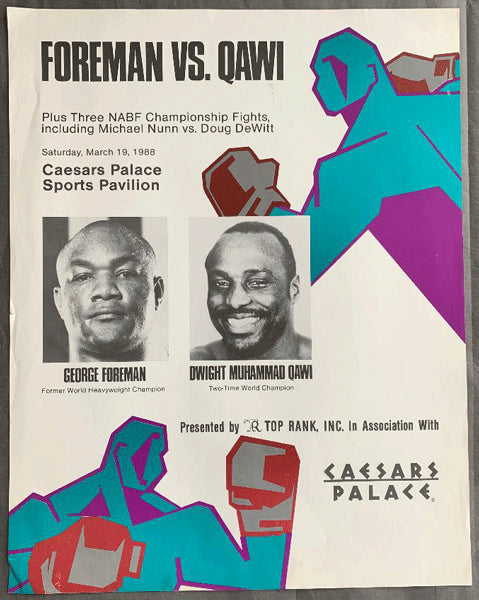 FOREMAN, GEORGE-DWIGHT MUHAMMAD QAWI ON SITE POSTER (1988)