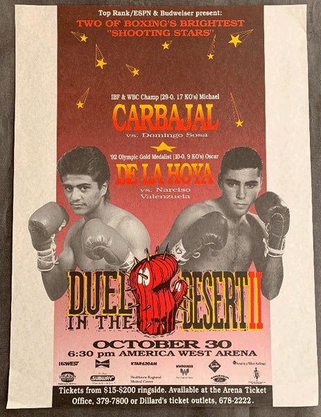 DE LA HOYA, OSCAR-NARCISCO VALENZUELA & MICHAEL CARBAJAL-DOMINGO SOSA ON SITE POSTER (1993)