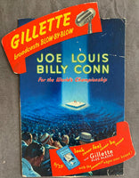 LOUIS, JOE-BILLY CONN I GILLETTE ADVERTISING STANDEE (1941-SMALL VERSION)