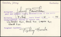 FAMECHON, JOHNNY DUAL SIGNED INDEX CARD