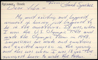 SPIESER, CHUCK SIGNED INDEX CARD