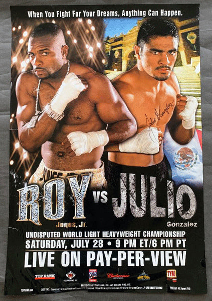 JONES, JR., ROY-JULIO CESAR GONZALEZ SIGNED PAY PER VIEW POSTER (2001-SIGNED BY GONZALEZ)