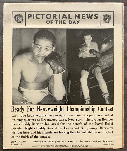 LOUIS, JOE-BUDDY BAER II PICTORIAL NEWS POSTER (1942)