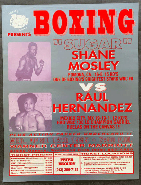 MOSLEY, SUGAR SHANE-RAUL HERNANDEZ ON SITE POSTER (1995)