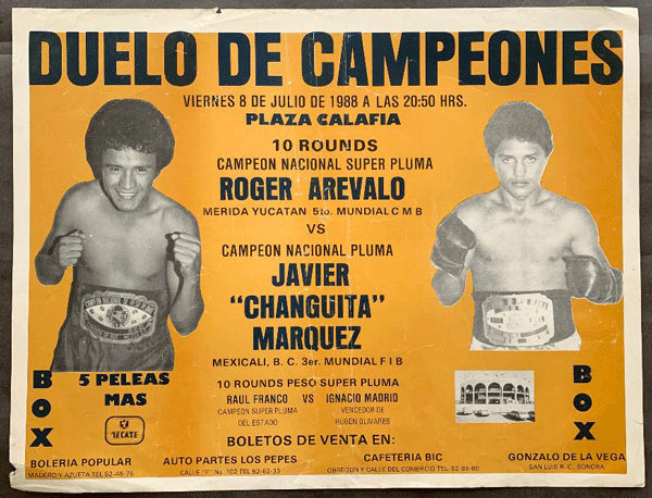AREVALO, ROGER-JAVIER MARQUEZ ON SITE POSTER (1988)