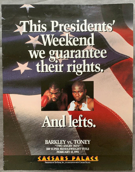 TONEY, JAMES "LIGHTS OUT"-IRAN BARKLEY ON SITE POSTER (1993)