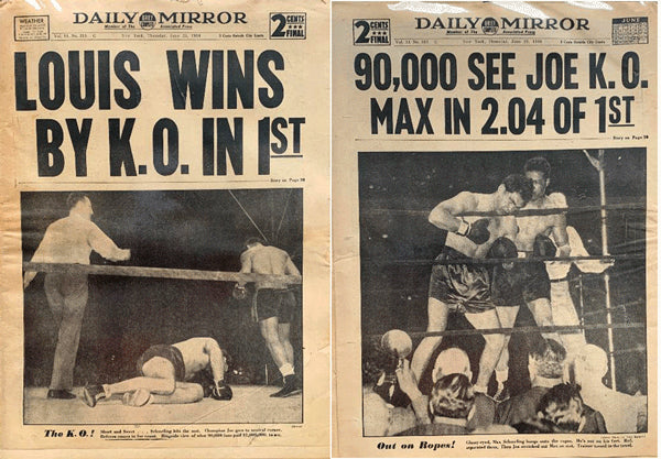 LOUIS, JOE-MAX SCHMELING II COMPLETE DAILY MIRROR NEWSPAPER (1938)