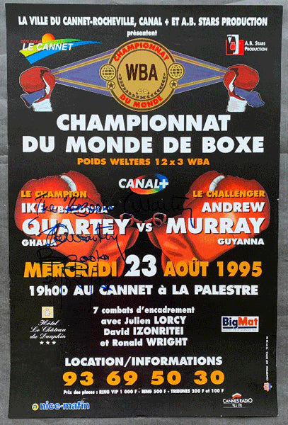 QUARTEY, IKE-ANDREW MURRAY SIGNED ON SITE POSTER (1995-SIGNED TWICE BY QUARTEY)