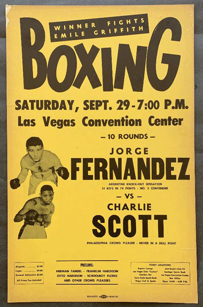 FERNANDEZ, JORGE-CHARLEY SCOTT ON SITE POSTER (1962)