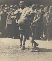 JOHNSON, JACK  ORIGINAL PHOTOGRAPH (1910-TRAINING FOR JEFFRIES)