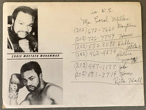 MUHAMMAD, EDDIE MUSTAFA OVERSIZED PROMOTIONAL ENVELOPE & BIOGRAPHY