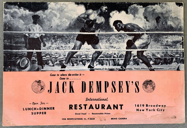 DEMPSEY, JACK RESTAURANT MENU