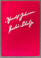 JOHNSON, HAROLD-GUSTAV "BUBI" SCHOLZ OFFICIAL PROGRAM (1962)