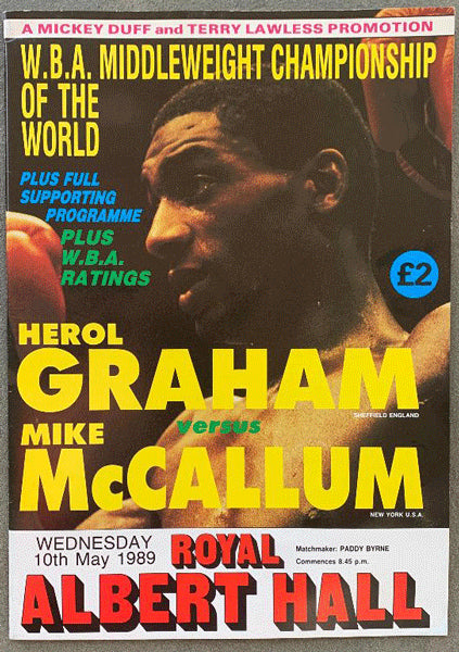 MCCALLUM, MIKE-HEROL GRAHAM OFFICIAL PROGRAM (1989)