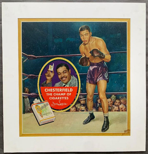 LOUIS, JOE ADVERTISING POSTER (FOR CHESTERFIELD CIGARETTES)