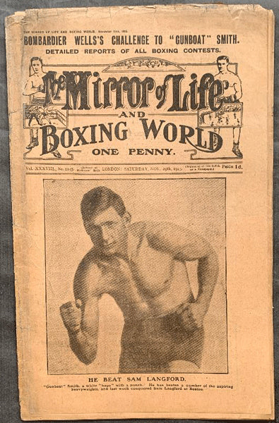 MIRROR OF LIFE AND BOXING WORLD MAGAZINE (GUNBOAT SMITH-1913)