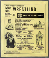 SAMMARTINO, BRUNO-NICKOLI VOLKOFF & ANDRE THE GIANT-TURO TANAKA ON SITE POSTER (1974)