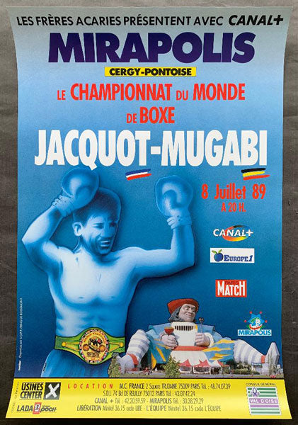 MUGABI, JOHN "THE BEAST"-RENE JACQUOT ON SITE POSTER (1989)