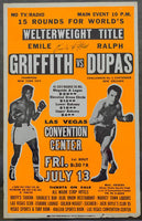 GRIFFITH, EMILE-RALPH DUPAS SIGNED ON SITE POSTER (1962-SIGNED BY GRIFFITH)