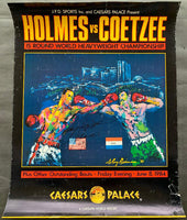 HOLMES, LARRY-GERRIE COETZEE SIGNED ON SITE POSTER (1984-SIGNED BY HOLMES)