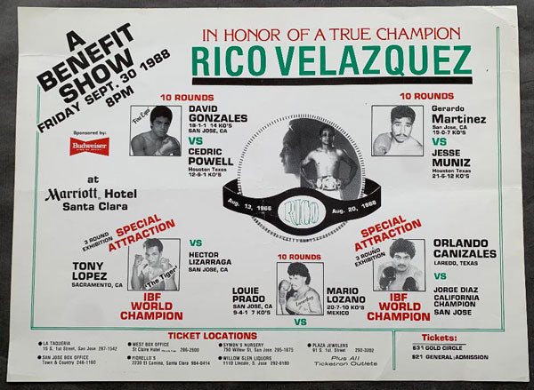 LOPEZ, TONY & ORLANDO CANIZALES EXHIBITION ON SITE POSTER (1988)