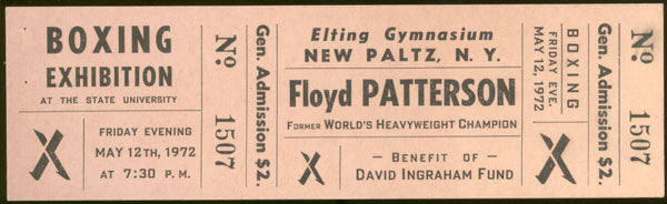 PATTERSON, FLOYD EXHIBITION FULL TICKET (1972)