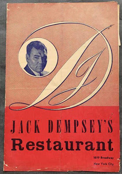 DEMPSEY, JACK RESTAURANT MENU