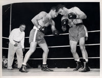 LAMOTTA, JAKE-MARCEL CERDAN ORIGINAL TYPE 1 WIRE PHOTO (1949-LAMOTTA WINS TITLE)