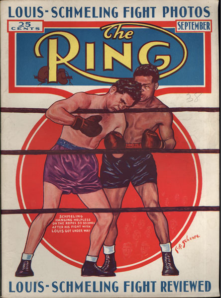 1993 February - The Ring Magazine - Joe Louis with Jose Napoles centerfold  pin-up