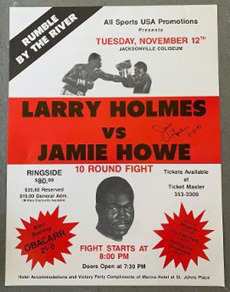 HOLMES, JAMIE HOWE SIGNED ON SITE POSTER (1991-SIGNED BY HOWE)