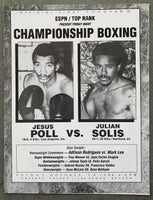 TAPIA, JOHNNY-JORGE SALINAS & JESUS POLL-JULIAN SOLIS OFFICIAL PROGRAM (1988)