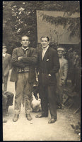 JEFFRIES, JAMES J. & JAMES J. CORBETT REAL PHOTO POSTCARD (1910-TRAINING FOR JOHNSON)