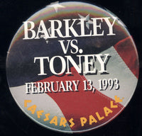 BARKLEY, IRAN-JAMES "LIGHTS OUT" TONEY SOUVENIR PIN (1993)