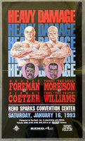 FOREMAN, GEORGE-PIERRE COETZER & TOMMY MORRISON-CARL WILLIAMS SIGNED ON SITE POSTER (1993)
